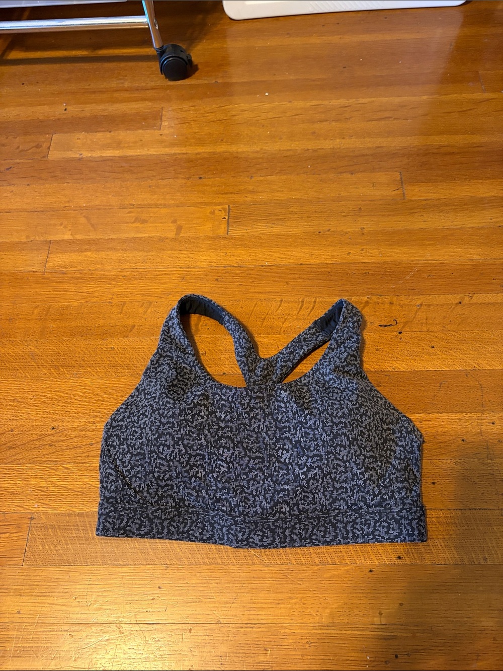 Athleta Navy and Black Speckled Racerback Sports Bra